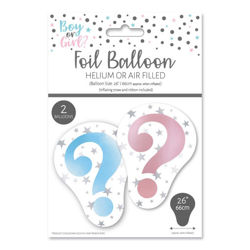 Picture of GENDER REVEAL FOIL BALLOON 2 PACK 26 INCH